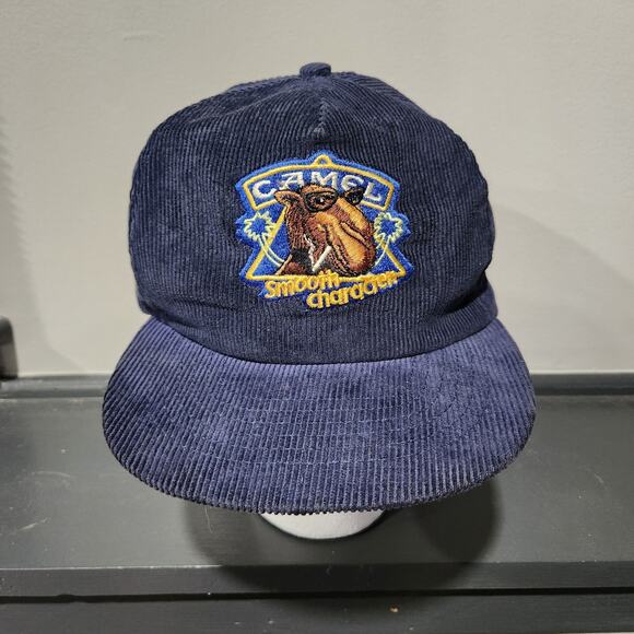 VTG 90s Joe Camel Navy Corduroy Cigarettes Promo Snapback Hat Cap OSFA 1990s - Picture 3 of 14